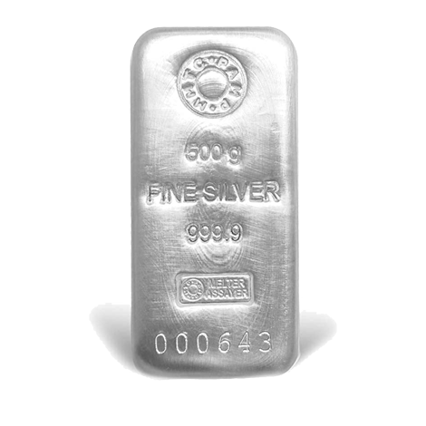 500 gm Silver Casted Bar