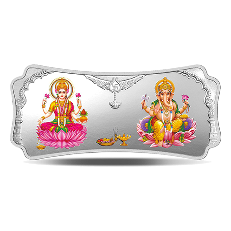 Stylized Lakshmi Ganesha (999.9) 250 gm Silver Bar