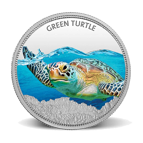 WWF India Green Turtle 999.9 Purity 31.1 gm Silver Coin