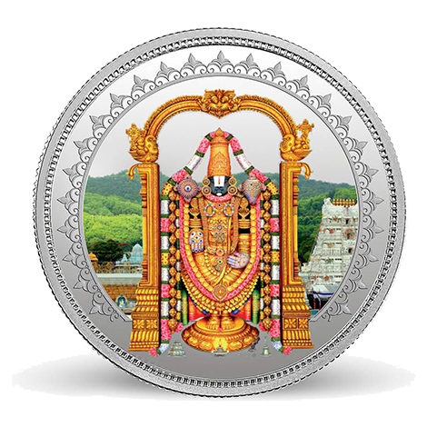 Lord Balaji 999.9 Purity 20 gm Coloured Silver Coinv