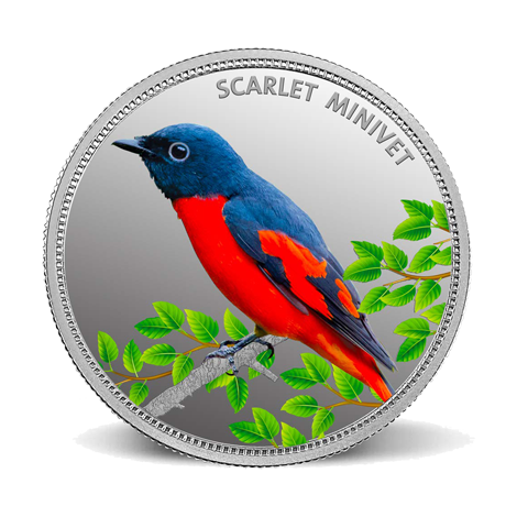 Scarlet Minivet (999.9) 31.1 gm Silver Coin