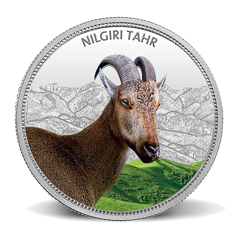 WWF India Nilgiri Tahr 999.9 Purity 31.1 gm Silver Coin