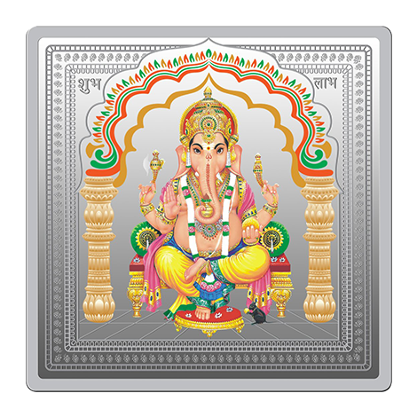 Lord Ganesha (999.9) 50 gm Silver Square