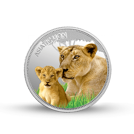 WWF India Asiatic Lion 999.9 Purity 31.1 gm Silver Coin