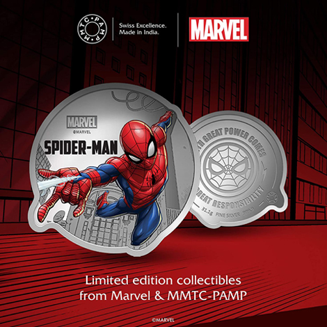 Marvel Spider Man Colored 31.1 gm Silver (999.9) Coin